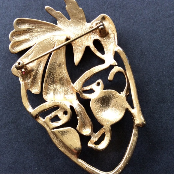 VINTAGE 80’S ABSTRACT FACE PIN - Picture 3 of 5